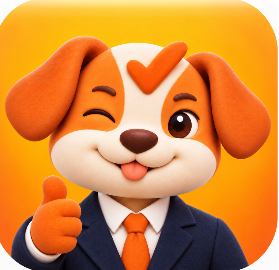 JobPuppy mascot in a suit, giving a thumbs-up